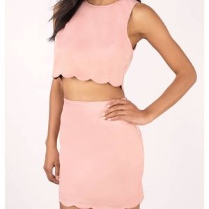 Tobi - Scalloped Bodycon Set (Rose)